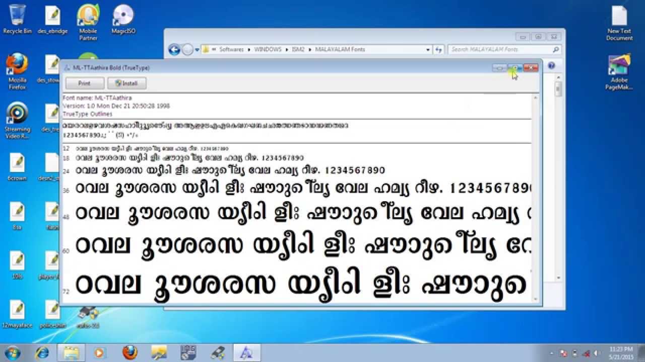 Malayalam font install